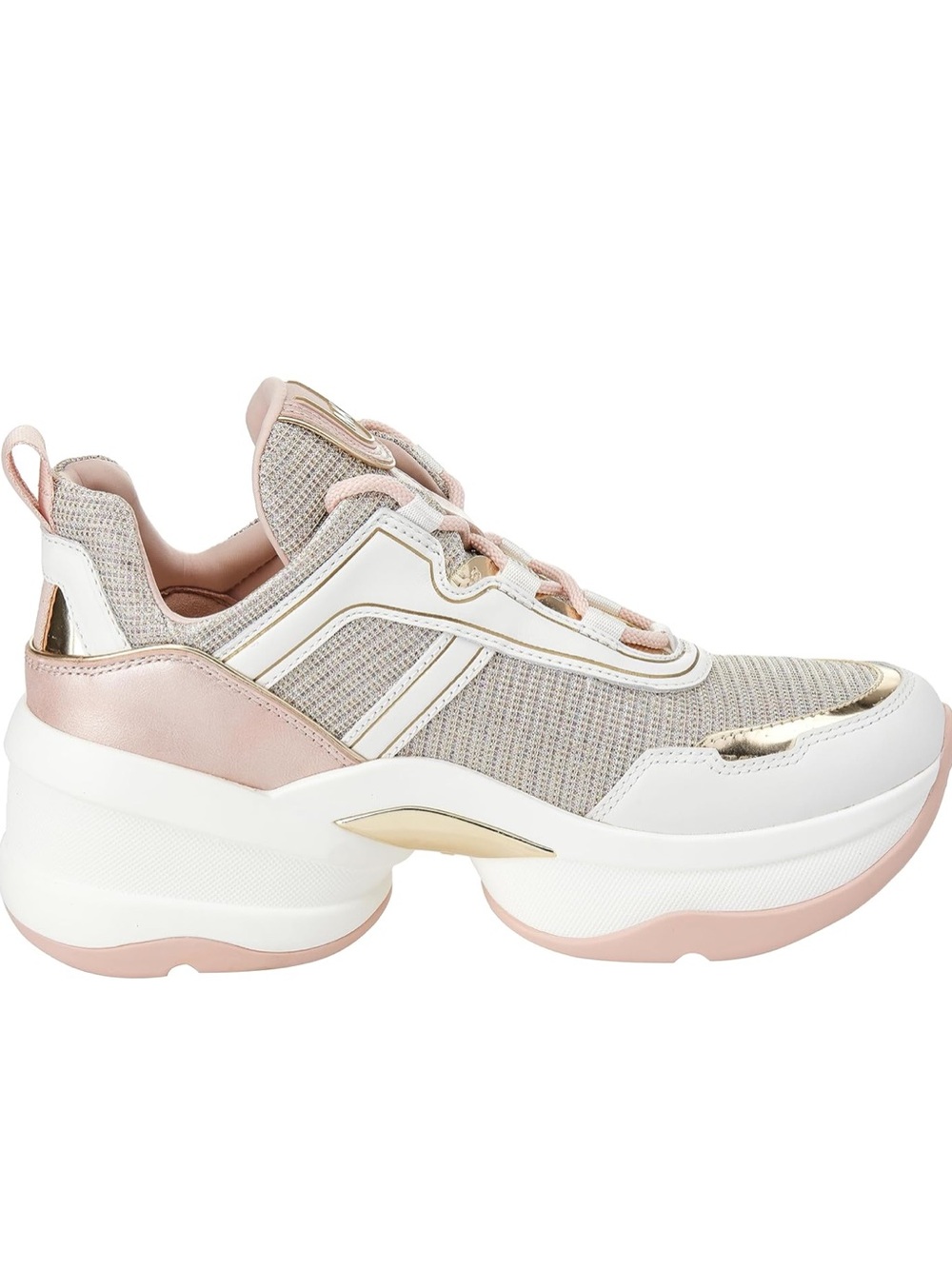 Michael Kors Women's Chunky Sneaker in Pink, White & Gold